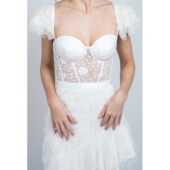 Lace and petals bustier
